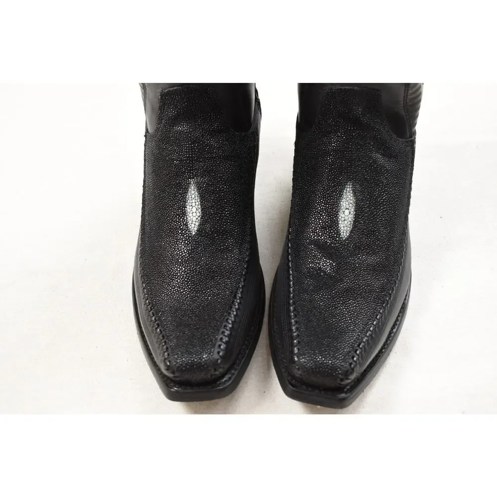 Cuadra Men's Black Stingray Laser Woven Narrow Sq. Toe Boot CU783 US Size 11 EE